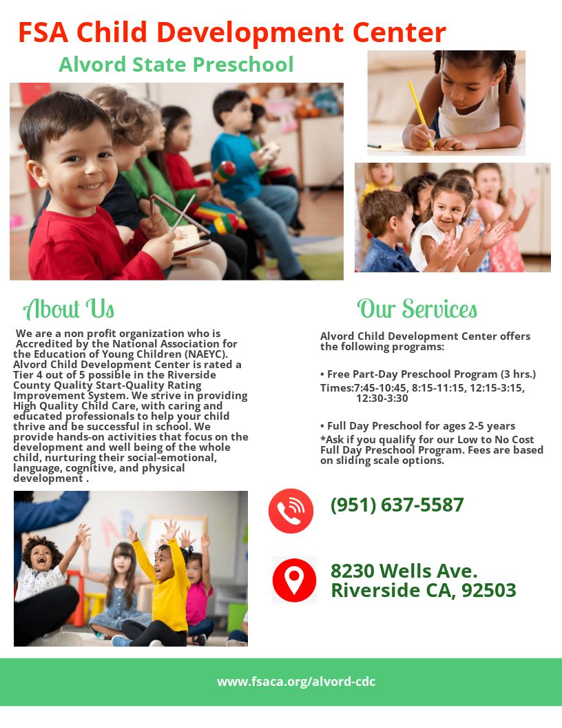 Alvord CDC Open Enrollment 20222023 School Year riversideca.gov
